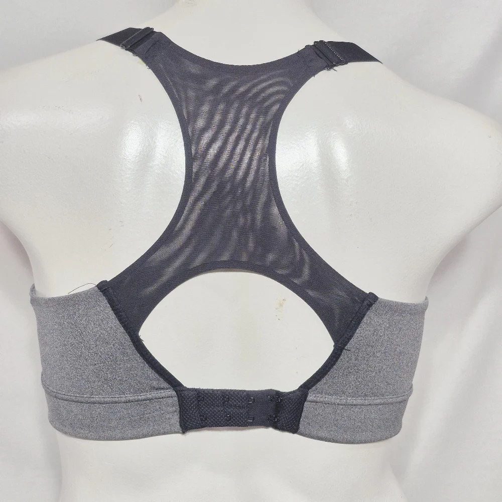 36C AVIA 76L624 Mefium Support Wire Free Sports Bra Gray &‎ Black